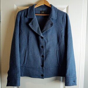 SOL Blue Peruvian Baby Alpaca Merino Wool Quilted Jacket